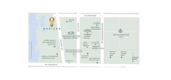 ЖК Horizon 2х комн 55m2