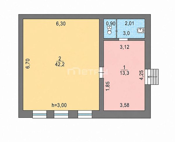 Продам коммерческое помещение 60*m в Байконурском районе г. Астана