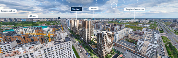 ЖК Qasteev 2  3х комн. 114m2