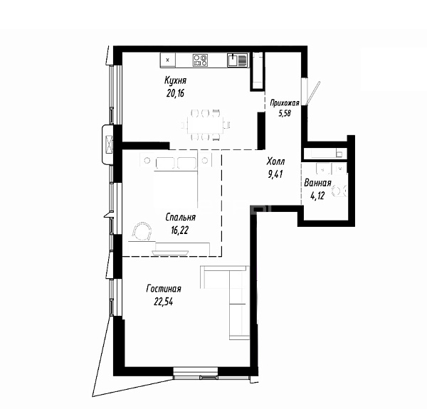 W Tower`s 2-х комн. 78 кв.м.