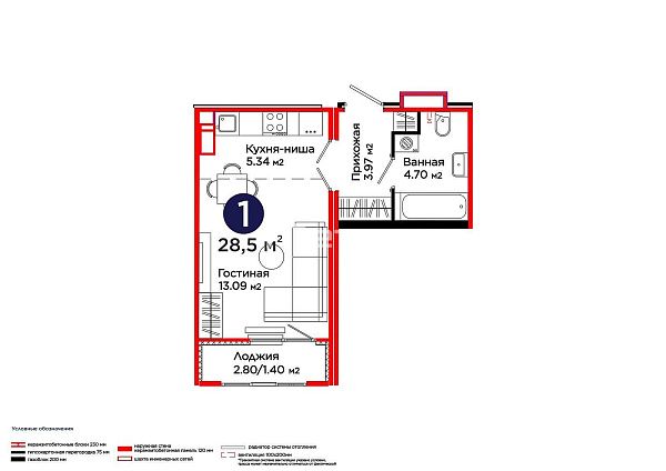 ЖК Jetisu Aspan 1 комн 28.5кв