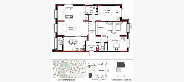 4 комнатная ЖК Birjan Sal