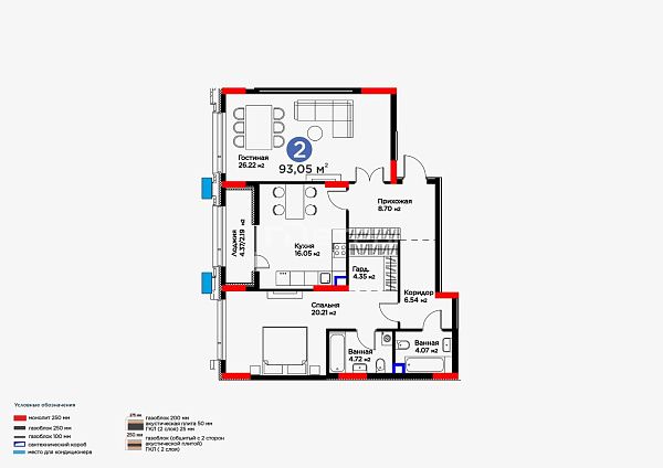 2 комнатная ЖК Capital park Art